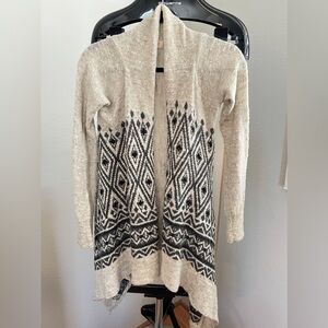 🧶HOLLISTER WARM & SOFT OPEN FRONT  GEOMETRIC CARDIGAN SWEATER SIZE XS🧶